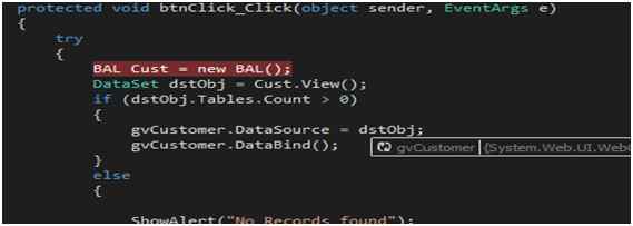 binded to the Grid View